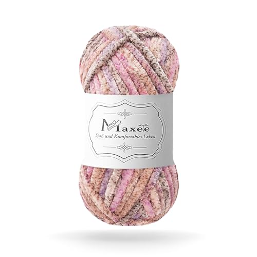 Maxee 100g Samtig Babywolle, Samt Chenille Garn mit Häkelwerkzeuge, Kuschelweich Velvet Chenillegarn Flauschige, Weich Plüschwolle Häkelgarn Wolle zum Stricken & Häkeln Maxee 100g Samtig Babywolle, Samt Chenille Garn mit Häkelwerkzeuge, Kuschelweich Velvet Chenillegarn Flauschige, Weich Plüschwolle Häkelgarn Wolle zum Stricken & Häkeln von Maxee
