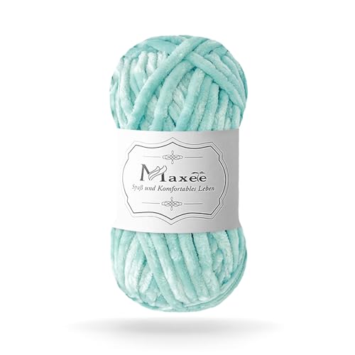 Maxee 100g Samtig Babywolle, Samt Chenille Garn mit Häkelwerkzeuge, Kuschelweich Velvet Chenillegarn Flauschige, Weich Plüschwolle Häkelgarn Wolle zum Stricken & Häkeln Maxee 100g Samtig Babywolle, Samt Chenille Garn mit Häkelwerkzeuge, Kuschelweich Velvet Chenillegarn Flauschige, Weich Plüschwolle Häkelgarn Wolle zum Stricken & Häkeln von Maxee