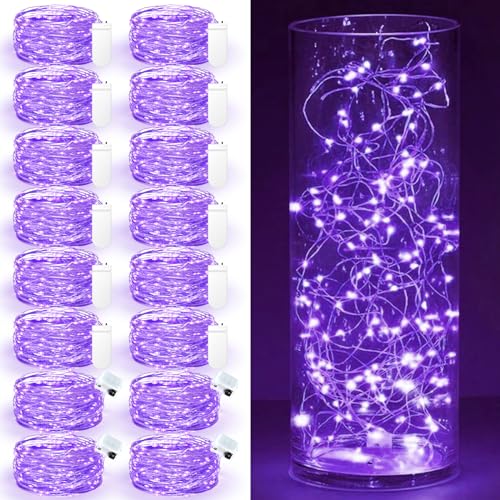 Maxee 16 Stück 1M Lila LED Lichterkette Batterie, Wasserdicht für DIY, Party, Stimmung Lichter, Weihnachtsdeko, Innen- und Außenbereich Deko, 4 Stück Quadratische + 12 Stück Flache Lichterkette-1 Maxee 16 Stück 1M Lila LED Lichterkette Batterie, Wasserdicht für DIY, Party, Stimmung Lichter, Weihnachtsdeko, Innen- und Außenbereich Deko, 4 Stück Quadratische + 12 Stück Flache Lichterkette-1 von Maxee