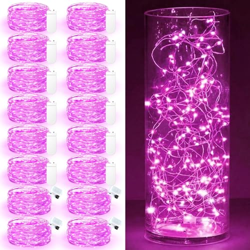 Maxee 16 Stück 1M Rosa LED Lichterkette Batterie, Wasserdicht für DIY, Party, Stimmung Lichter, Weihnachtsdeko, Innen- und Außenbereich Deko, 4 Stück Quadratische + 12 Stück Flache Lichterkette Maxee 16 Stück 1M Rosa LED Lichterkette Batterie, Wasserdicht für DIY, Party, Stimmung Lichter, Weihnachtsdeko, Innen- und Außenbereich Deko, 4 Stück Quadratische + 12 Stück Flache Lichterkette von Maxee