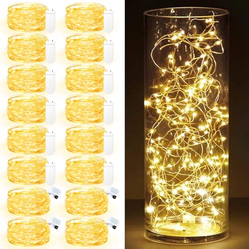 Maxee 16 Stück 3M Warme LED Lichterkette Batterie, Wasserdicht für DIY, Party, Stimmung Lichter, Weihnachtsdeko, Innen- und Außenbereich Deko, 4 Stück Quadratische + 12 Stück Flache Lichterkette Maxee 16 Stück 3M Warme LED Lichterkette Batterie, Wasserdicht für DIY, Party, Stimmung Lichter, Weihnachtsdeko, Innen- und Außenbereich Deko, 4 Stück Quadratische + 12 Stück Flache Lichterkette von Maxee