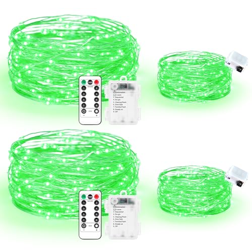 Maxee 2 Stück 10M + 2 Stück 3M LED Lichterkette Batterie, 8 Modi Fernbedienung mit Timer Lichterkette, IP65 Wasserdichte, Außen Lichterkette Draht für Weihnachten Innen Aussen Deko, Grün-1 Maxee 2 Stück 10M + 2 Stück 3M LED Lichterkette Batterie, 8 Modi Fernbedienung mit Timer Lichterkette, IP65 Wasserdichte, Außen Lichterkette Draht für Weihnachten Innen Aussen Deko, Grün-1 von Maxee