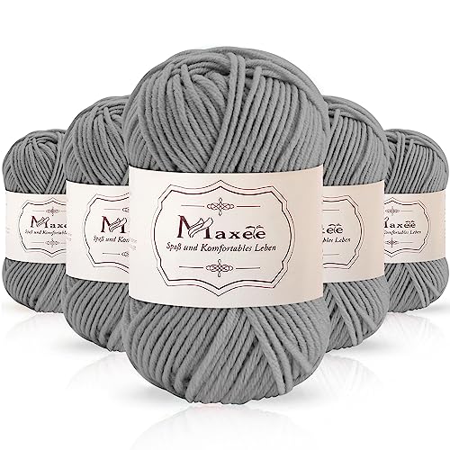 Maxee 250g(50gx5) Handstrickgarn Multicolor, Acryl Garn zum Stricken, Weicher Wolle zum Häkeln und Kunsthandwerk, Hand Knitting Garn zum Häkeln, Schals für Strickanfänger, Erfahrene Stricker von Maxee