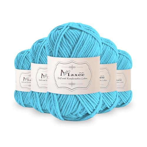 Maxee 250g(50gx5) Handstrickgarn Multicolor, Acryl Garn zum Stricken, Weicher Wolle zum Häkeln und Kunsthandwerk, Hand Knitting Garn zum Häkeln, Schals für Strickanfänger, Erfahrene Stricker von Maxee