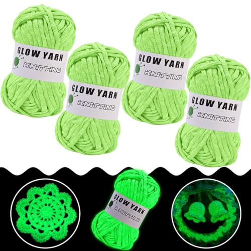 Maxee 4 Stück 200G Leuchtendes Handstrickgarn, Glow-in-the-dark Braided yarn, Strickgarn Im Dunkeln Leuchtende, DIY Stoff Polyester Handstricken Leuchtendes Garn, Häkelgarn Zum Häkeln Kunsthand 4mm Maxee 4 Stück 200G Leuchtendes Handstrickgarn, Glow-in-the-dark Braided yarn, Strickgarn Im Dunkeln Leuchtende, DIY Stoff Polyester Handstricken Leuchtendes Garn, Häkelgarn Zum Häkeln Kunsthand 4mm von Maxee