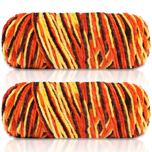 Maxee 400g(2×200g) Samtig Babywolle, Samt Velvet Wolle Chenille Garn, Kuschelweich Chenillegarn, Flauschige Weich Plüschwolle, Häkelgarn Wolle Zum Stricken & Häkeln-A-1 von Maxee