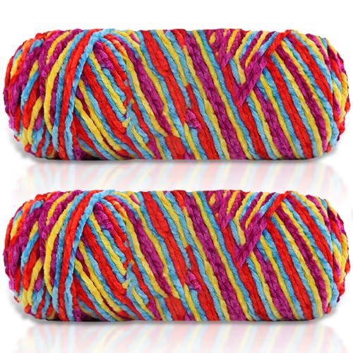 Maxee 400g(2×200g) Samtig Babywolle, Samt Velvet Wolle Chenille Garn, Kuschelweich Chenillegarn, Flauschige Weich Plüschwolle, Häkelgarn Wolle Zum Stricken & Häkeln-A-13 von Maxee