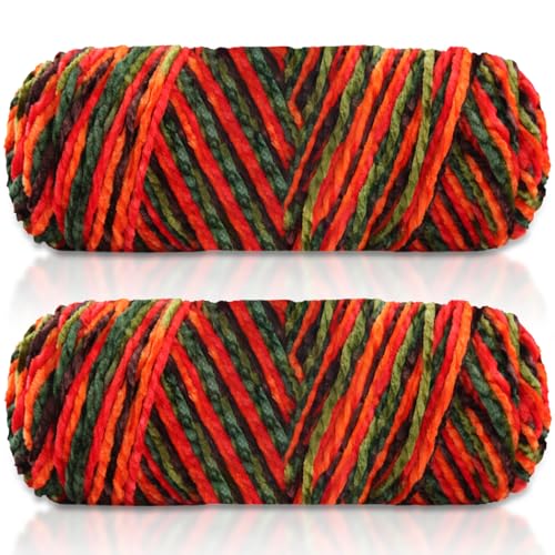 Maxee 400g(2×200g) Samtig Babywolle, Samt Velvet Wolle Chenille Garn, Kuschelweich Chenillegarn, Flauschige Weich Plüschwolle, Häkelgarn Wolle Zum Stricken & Häkeln-A-2 von Maxee