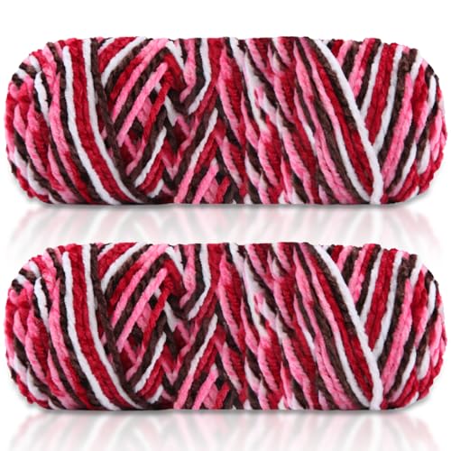 Maxee 400g(2×200g) Samtig Babywolle, Samt Velvet Wolle Chenille Garn, Kuschelweich Chenillegarn, Flauschige Weich Plüschwolle, Häkelgarn Wolle Zum Stricken & Häkeln-A-3 von Maxee