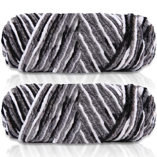 Maxee 400g(2×200g) Samtig Babywolle, Samt Velvet Wolle Chenille Garn, Kuschelweich Chenillegarn, Flauschige Weich Plüschwolle, Häkelgarn Wolle Zum Stricken & Häkeln-A-11 von Maxee