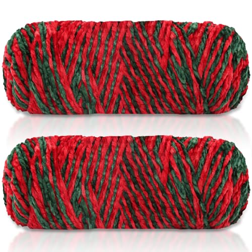 Maxee 400g(2×200g) Samtig Babywolle, Samt Velvet Wolle Chenille Garn, Kuschelweich Chenillegarn, Flauschige Weich Plüschwolle, Häkelgarn Wolle Zum Stricken & Häkeln von Maxee