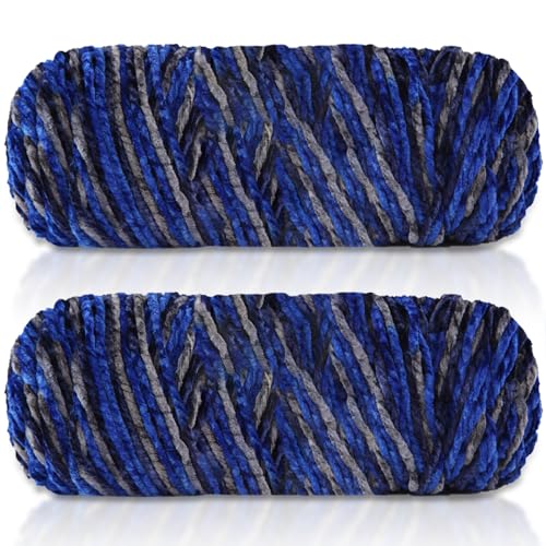 Maxee 400g(2×200g) Samtig Babywolle, Samt Velvet Wolle Chenille Garn, Kuschelweich Chenillegarn, Flauschige Weich Plüschwolle, Häkelgarn Wolle Zum Stricken & Häkeln-A-8 von Maxee