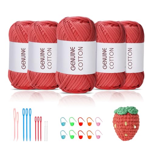 Maxee 5X50g Dickes Garn Baumwolle zum Häkeln, Chunky Häkelgarn für Anfänger, Kein Geteiltes Häkeln Amigurumi Wolle, Klobiges Baumwollgarn Einfaches Strickgarn zum Häkeln Stricke Maxee 5X50g Dickes Garn Baumwolle zum Häkeln, Chunky Häkelgarn für Anfänger, Kein Geteiltes Häkeln Amigurumi Wolle, Klobiges Baumwollgarn Einfaches Strickgarn zum Häkeln Stricke von Maxee
