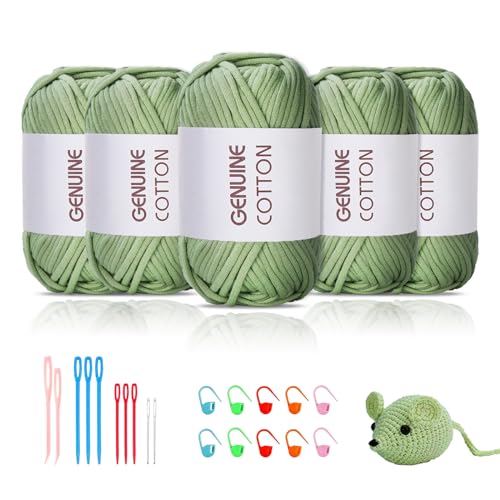Maxee 5X50g Dickes Garn Baumwolle zum Häkeln, Chunky Häkelgarn für Anfänger, Kein Geteiltes Häkeln Amigurumi Wolle, Klobiges Baumwollgarn Einfaches Strickgarn zum Häkeln Stricke Maxee 5X50g Dickes Garn Baumwolle zum Häkeln, Chunky Häkelgarn für Anfänger, Kein Geteiltes Häkeln Amigurumi Wolle, Klobiges Baumwollgarn Einfaches Strickgarn zum Häkeln Stricke von Maxee