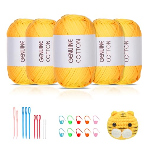 Maxee 5X50g Dickes Garn Baumwolle zum Häkeln, Chunky Häkelgarn für Anfänger, Kein Geteiltes Häkeln Amigurumi Wolle, Klobiges Baumwollgarn Einfaches Strickgarn zum Häkeln Stricke Maxee 5X50g Dickes Garn Baumwolle zum Häkeln, Chunky Häkelgarn für Anfänger, Kein Geteiltes Häkeln Amigurumi Wolle, Klobiges Baumwollgarn Einfaches Strickgarn zum Häkeln Stricke von Maxee