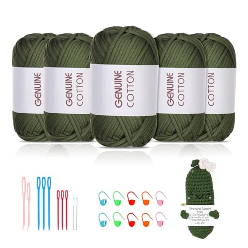 Maxee 5X50g Dickes Garn Baumwolle zum Häkeln, Chunky Häkelgarn für Anfänger, Kein Geteiltes Häkeln Amigurumi Wolle, Klobiges Baumwollgarn Einfaches Strickgarn zum Häkeln Stricke Maxee 5X50g Dickes Garn Baumwolle zum Häkeln, Chunky Häkelgarn für Anfänger, Kein Geteiltes Häkeln Amigurumi Wolle, Klobiges Baumwollgarn Einfaches Strickgarn zum Häkeln Stricke von Maxee