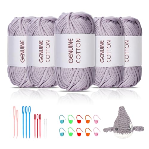 Maxee 5X50g Dickes Garn Baumwolle zum Häkeln, Chunky Häkelgarn für Anfänger, Kein Geteiltes Häkeln Amigurumi Wolle, Klobiges Baumwollgarn Einfaches Strickgarn zum Häkeln Stricke Maxee 5X50g Dickes Garn Baumwolle zum Häkeln, Chunky Häkelgarn für Anfänger, Kein Geteiltes Häkeln Amigurumi Wolle, Klobiges Baumwollgarn Einfaches Strickgarn zum Häkeln Stricke von Maxee