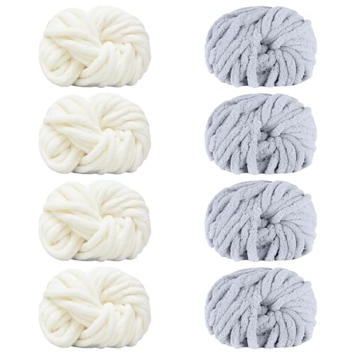 Maxee Dicke Wolle Garn 250g*8 Stuck, Sperrige Armstricken Wolle, Soft Arm Knitting, XXL Grobstrick Weiches Wollgarn, zum Häkeln für Decke, Perfekt zum Weben von Haustier Nest, Decken, Zierkissen Maxee Dicke Wolle Garn 250g*8 Stuck, Sperrige Armstricken Wolle, Soft Arm Knitting, XXL Grobstrick Weiches Wollgarn, zum Häkeln für Decke, Perfekt zum Weben von Haustier Nest, Decken, Zierkissen von Maxee