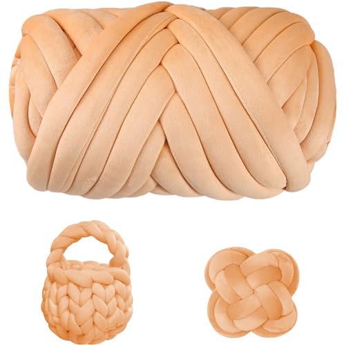 Maxee Dicke Wolle Garn 500g, Chunky XXL Wolle zum Handstricke, Schlauchgarn Armstricken Knitting Wolle, Sperrige Textilgarn zum häkeln für körbe, Decke, Kissen, Rucksack, Haustierkorb(Velvet Khaki) Maxee Dicke Wolle Garn 500g, Chunky XXL Wolle zum Handstricke, Schlauchgarn Armstricken Knitting Wolle, Sperrige Textilgarn zum häkeln für körbe, Decke, Kissen, Rucksack, Haustierkorb(Velvet Khaki) von Maxee