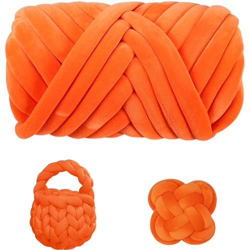 Maxee Dicke Wolle Garn 500g, Chunky XXL Wolle zum Handstricke, Schlauchgarn Armstricken Knitting Wolle, Sperrige Textilgarn zum häkeln für körbe, Decke, Kissen, Rucksack, Haustierkorb(Velvet Orange) Maxee Dicke Wolle Garn 500g, Chunky XXL Wolle zum Handstricke, Schlauchgarn Armstricken Knitting Wolle, Sperrige Textilgarn zum häkeln für körbe, Decke, Kissen, Rucksack, Haustierkorb(Velvet Orange) von Maxee