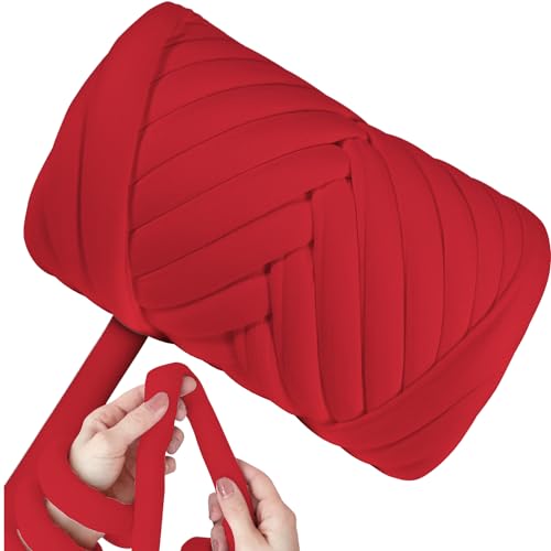 Maxee Dicke Wolle Garn 500g, Chunky XXL Wolle zum Handstricke, Schlauchgarn Armstricken Knitting Wolle, Sperrige Textilgarn zum häkeln für körbe, Decke,Rucksack, Haustierkorb -kastanienbraunes Rot Maxee Dicke Wolle Garn 500g, Chunky XXL Wolle zum Handstricke, Schlauchgarn Armstricken Knitting Wolle, Sperrige Textilgarn zum häkeln für körbe, Decke,Rucksack, Haustierkorb -kastanienbraunes Rot von Maxee
