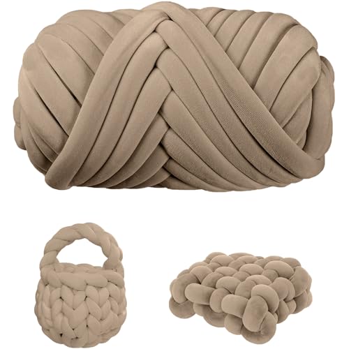 Maxee Dicke Wolle Garn 500g, Chunky XXL Wolle zum Handstricke, Schlauchgarn Armstricken Knitting Wolle, Sperrige Textilgarn zum häkeln für körbe,Kissen, Rucksack, Haustierkorb(Velvet -5 Maxee Dicke Wolle Garn 500g, Chunky XXL Wolle zum Handstricke, Schlauchgarn Armstricken Knitting Wolle, Sperrige Textilgarn zum häkeln für körbe,Kissen, Rucksack, Haustierkorb(Velvet -5 von Maxee