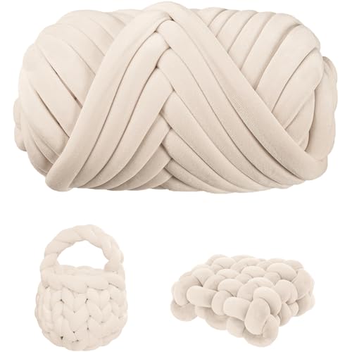 Maxee Dicke Wolle Garn 500g, Chunky XXL Wolle zum Handstricke, Schlauchgarn Armstricken Knitting Wolle, Sperrige Textilgarn zum häkeln für körbe,Kissen, Rucksack, Haustierkorb(Velvet -8 Maxee Dicke Wolle Garn 500g, Chunky XXL Wolle zum Handstricke, Schlauchgarn Armstricken Knitting Wolle, Sperrige Textilgarn zum häkeln für körbe,Kissen, Rucksack, Haustierkorb(Velvet -8 von Maxee