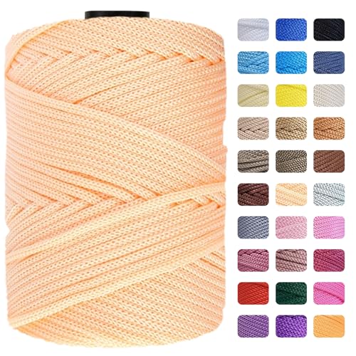 Maxee Polyester garn 3mm x 200 m, 100% Polypropylene für Handwerk, Heimdekoration, Teppiche, Handtaschen, Taschen, Hängetaschen, etc., mit insgesamt 31 Farben von Maxee