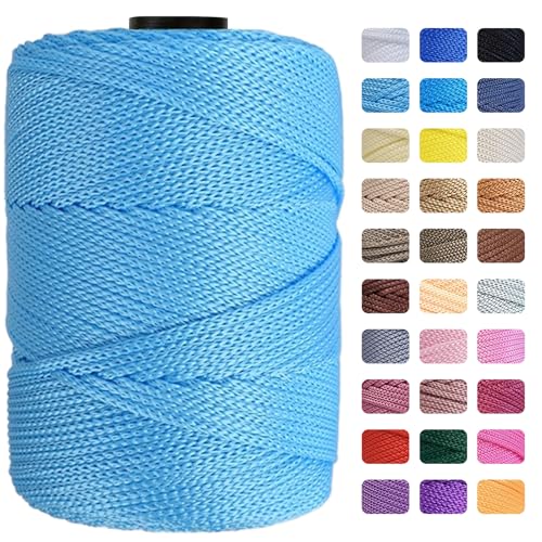 Maxee Polyester garn 3mm x 200 m, 100% Polypropylene für Handwerk, Heimdekoration, Teppiche, Handtaschen, Taschen, Hängetaschen, etc., mit insgesamt 31 Farben von Maxee