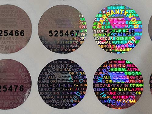 Maxhologramm-Etiketten, 14 mm, mit Seriennummer, rund, manipulationssicher, Sicherheitslücke, Hologramm-Aufkleber, 1000 Stück Maxhologramm-Etiketten, 14 mm, mit Seriennummer, rund, manipulationssicher, Sicherheitslücke, Hologramm-Aufkleber, 1000 Stück von Maxhologram