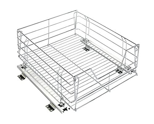 WENKO Maximex Schrankauszug Maxi, Aufbewahrungskorb mit Schienensystem, 50 x 23 x 50 cm, verchromter Stahl WENKO Maximex Schrankauszug Maxi, Aufbewahrungskorb mit Schienensystem, 50 x 23 x 50 cm, verchromter Stahl von Maximex