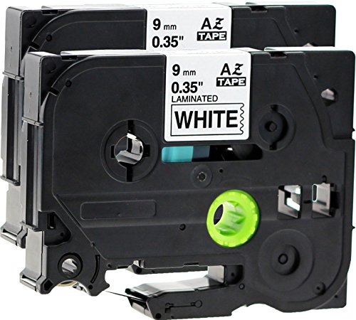 2x Schriftbandkassette für Brother TZe-221 schwarz auf weiß 9mm breit x 8m lang laminiert geeignet für Brother P-Touch von Maximustrade