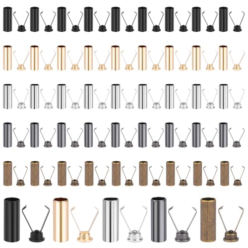 100 Stück Kordelenden Metall, 5 Farben Kordelstopper Metall, Qualitätslegierungen Kordel Endstück, für Hoodie Hosen Schnürsenkel Tasche DIY Zubehör (50) von Maxmoc