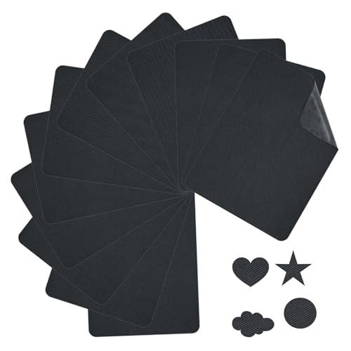 12 Stk Flicken zum Aufbügeln, Selbstklebend Stoff-Bügelflicken, Reparaturflicken Aufnäher zum Aufbügeln, für Jeans Kleidung Schuhe Taschen (Dunkelgrau) von Maxmoc