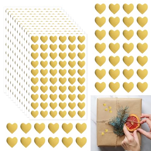 1200 Stück Sticker Herzen, Selbstklebend Aufkleber Herz, Glitzer Folien Sticker gold, für Umschläge Geschenkverpackungen Scrapbooking Karten DIY Handwerk Dekoration 1200 Stück Sticker Herzen, Selbstklebend Aufkleber Herz, Glitzer Folien Sticker gold, für Umschläge Geschenkverpackungen Scrapbooking Karten DIY Handwerk Dekoration von Maxmoc
