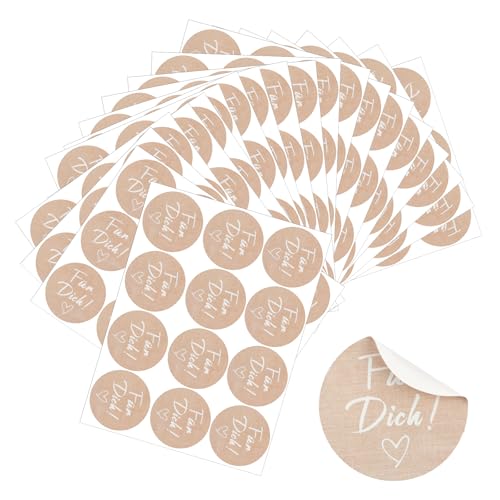 240 Stück Für Dich Aufkleber, 4cm Sticker Rund Selbstklebend, Personalisierte Aufkleber, Geschenksticker für Weihnachten Geburtstag Hochzeit Taufe Valentinstag von Maxmoc