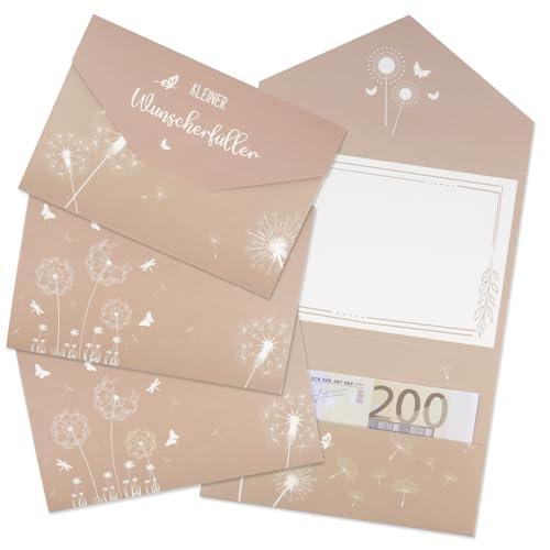 4 Stück Geldgeschenk Hochzeit, Wunscherfüller Geldgeschenk, Verpackung Geldkarte Grußkarte, Geld Karte Umschlag Geschenkkarte für Geld Gutschein Geburtstag Weihnachten Reise Hochzeitsgeschenk von Maxmoc