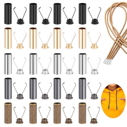 5 Farben Kordelenden Metall, 20 Stück Kordelstopper Metall, Qualitätslegierungen Rope Laces Kordelenden, für Hoodie Hosen Schnürsenkel Tasche DIY Seile 5 Farben Kordelenden Metall, 20 Stück Kordelstopper Metall, Qualitätslegierungen Rope Laces Kordelenden, für Hoodie Hosen Schnürsenkel Tasche DIY Seile von Maxmoc