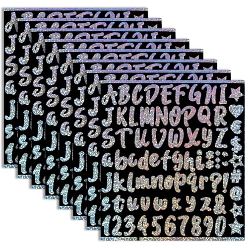 Buchstaben Aufkleber, 8 Blätter Klebebuchstaben Wetterfest, Vinyl Buchstaben Sticker, Glitzer Selbstklebende Buchstaben, für Postfach Schilder DIY Scrapbook Grußkarte Buchstaben Aufkleber, 8 Blätter Klebebuchstaben Wetterfest, Vinyl Buchstaben Sticker, Glitzer Selbstklebende Buchstaben, für Postfach Schilder DIY Scrapbook Grußkarte von Maxmoc
