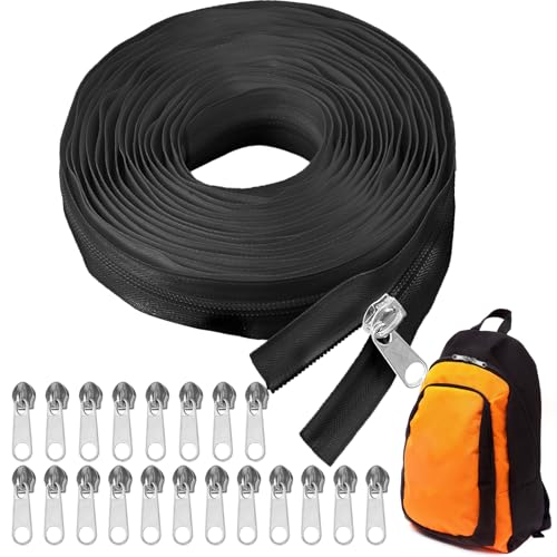 Endlosreißverschluss mit 20 Zipper, 10m Reißverschluss Meterware, Nylon Reißverschluss Endloses, 3.2cm Breit Endlos Reissverschluss mit Zipper, für Kleidung Bettwäsche Kissen, Schwarz Endlosreißverschluss mit 20 Zipper, 10m Reißverschluss Meterware, Nylon Reißverschluss Endloses, 3.2cm Breit Endlos Reissverschluss mit Zipper, für Kleidung Bettwäsche Kissen, Schwarz von Maxmoc