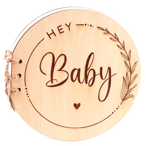 Gästebuch Babyparty mit Holzeinband,Hey Baby GäStebuch Taufe,Babyparty Gästebuch Erinnerungsalbum mit Blanko Seiten als Babyparty Geschenk für Werdende Eltern Gästebuch Babyparty mit Holzeinband,Hey Baby GäStebuch Taufe,Babyparty Gästebuch Erinnerungsalbum mit Blanko Seiten als Babyparty Geschenk für Werdende Eltern von Maxmoc