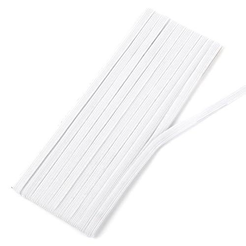 Gummiband Weiß 8mm Breit, 5m Gummibänder zum Nähen, Starke Flaches Gummilitze, Elastisches Band für Haushalt DIY Handwerk Stoffe zum Nahen von Maxmoc