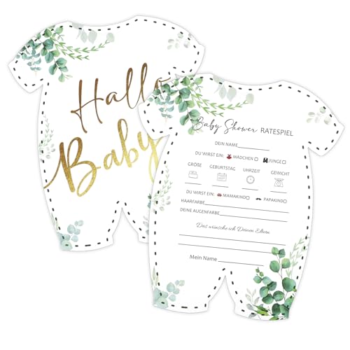 Maxmoc Babyparty Spiele Karten für Gender Reveal Party, Babyshower Ratespielkarten zum Ausfüllen - Beidseitig Bedruckt, Deutsch- 20 Stück Tippkarten für Jungen und Mädchen Maxmoc Babyparty Spiele Karten für Gender Reveal Party, Babyshower Ratespielkarten zum Ausfüllen - Beidseitig Bedruckt, Deutsch- 20 Stück Tippkarten für Jungen und Mädchen von Maxmoc