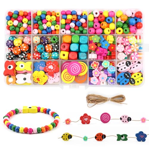 Maxmoc Holzperlen zum Auffädeln,390 Stück Perlen für Armbänder Kinder,Bunte Polymer Clay Beads,Smiley Bastelperlen mit Loch für DIY Armbänder Halsketten Kunsthandwerk Maxmoc Holzperlen zum Auffädeln,390 Stück Perlen für Armbänder Kinder,Bunte Polymer Clay Beads,Smiley Bastelperlen mit Loch für DIY Armbänder Halsketten Kunsthandwerk von Maxmoc