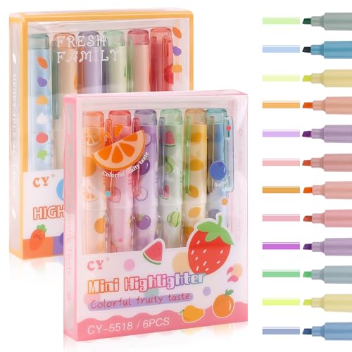 Textmarker Pastell, Highlighter Pen, Marker Stifte Assorted Farben, Textmarker Set für Schulen Büros Studenten Lehrer, Hervorheben von Tagebuch oder Notizbuch (Stil B) von Maxmoc