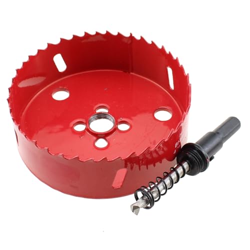 Maxmoral 10,2 cm rote Hochgeschwindigkeitsstahl-Lochsäge, Elektrowerkzeug, Teilschneidemaschinen-Zubehör, kann durch Holz, Kunststoff, Metall, Acryl schneiden Maxmoral 10,2 cm rote Hochgeschwindigkeitsstahl-Lochsäge, Elektrowerkzeug, Teilschneidemaschinen-Zubehör, kann durch Holz, Kunststoff, Metall, Acryl schneiden von Maxmoral