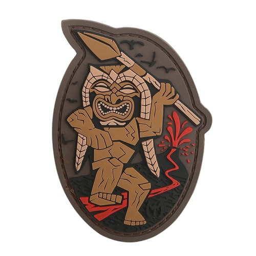 MAXPEDITION Aufnäher: Ku hawaiianischer Gott des Krieges, 5,5 cm x 7,6 cm, Vollfarbig, Kona-Stil, Kultur, 1 Stück, PVC, Sew-on von Maxpedition