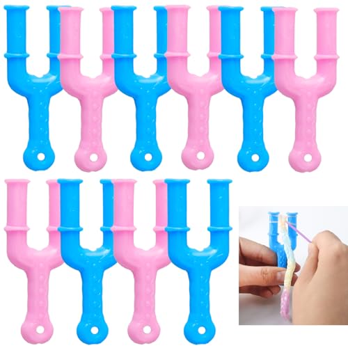 10 Stück Acryl Modell Y Slingshot Loom Gummiband-Clips für Armbänder Gummiband Armband Verbinder Regenbogen Loom Armband Werkzeug Gummi Schleuder Stricken für Halskette Armbänder Herstellung bunter von Maxqzin