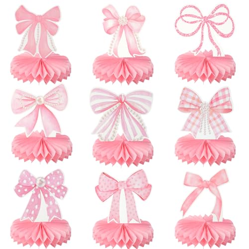 Maxqzin 9 Stück Kokette Geburtstagsdekorationen, Schleife, Geburtstagsdekorationen, Waben-Mittelstücke, Rosa, 3D-Schleife, Party-Dekorationen für Geburtstag, Junggesellinnenabschied, Braut, Hochzeit, Maxqzin 9 Stück Kokette Geburtstagsdekorationen, Schleife, Geburtstagsdekorationen, Waben-Mittelstücke, Rosa, 3D-Schleife, Party-Dekorationen für Geburtstag, Junggesellinnenabschied, Braut, Hochzeit, von Maxqzin