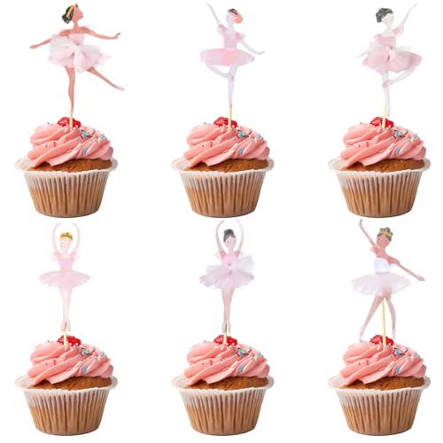 Maxqzin Ballerina-Kuchenaufsätze, rosa Ballerina-Cupcake-Topper, Ballerina-Geburtstagsparty-Dekorationen für Mädchen, Ballerina-Partygeschenke für Hochzeit, Babyparty, Geburtstagsparty, 36 Stück Maxqzin Ballerina-Kuchenaufsätze, rosa Ballerina-Cupcake-Topper, Ballerina-Geburtstagsparty-Dekorationen für Mädchen, Ballerina-Partygeschenke für Hochzeit, Babyparty, Geburtstagsparty, 36 Stück von Maxqzin
